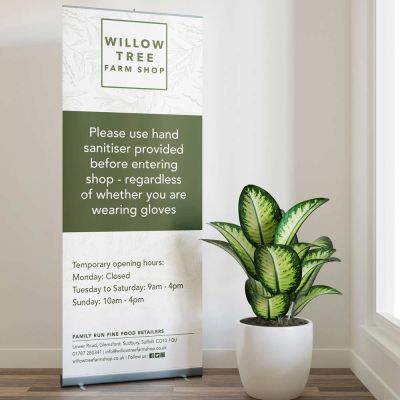 Willow Tree Farm Shop - Roll Up Pop Up Banner - Glemsford, Suffolk