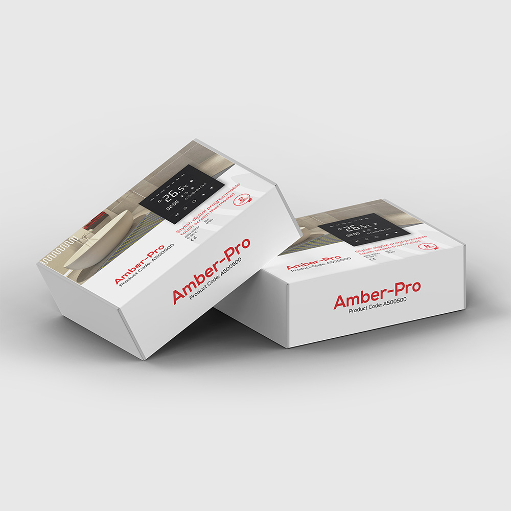 Product Packaging Design and Print for Amber Underfloor Heating in Woolpit, Suffolk