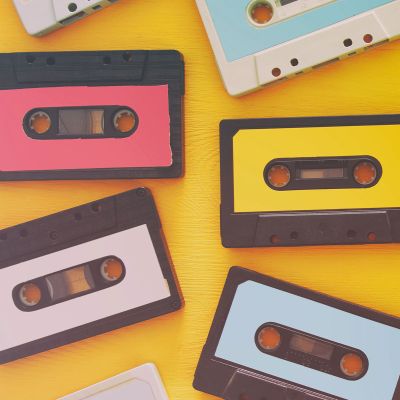 Retro cassette tape collection